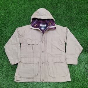 Vintage 90s Woolrich Parka Coat Jacket Women M/L 20x27 Beige